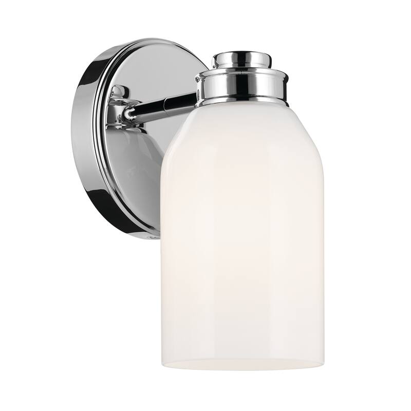 Kichler Lighting Shae 8.25" 1-Light Wall Sconce with White Opal Glass in Chrome