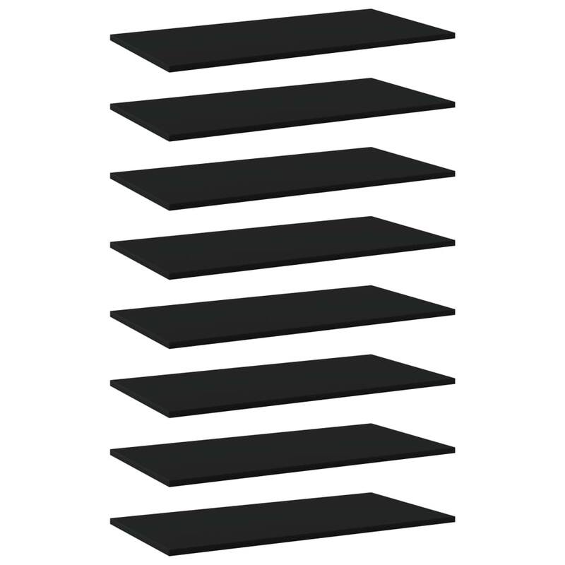 vidaXL Bookshelf Boards 8 pcs Black 31.5"x15.7"x0.6" Chipboard