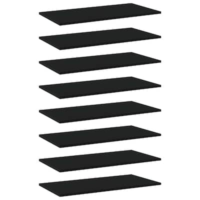 vidaXL Bookshelf Boards 8 pcs Black 31.5"x15.7"x0.6" Chipboard