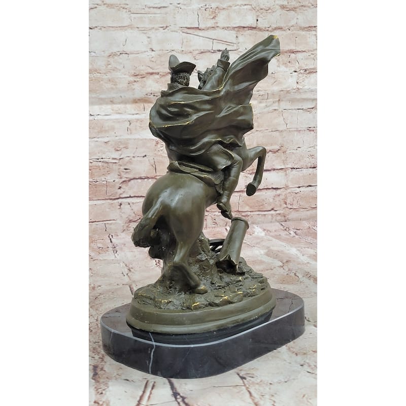 Bronze Napoleon Crossing The Alps On Imitative Horse Statue – Historical Military Art