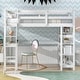 preview thumbnail 10 of 20, Twin Size Wooden Loft Bed with Desk, Ladder, and Shelves