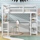 preview thumbnail 3 of 7, White Pine Wood Loft Bed with Desk, Ladder, and Shelves, High Guard Rails
