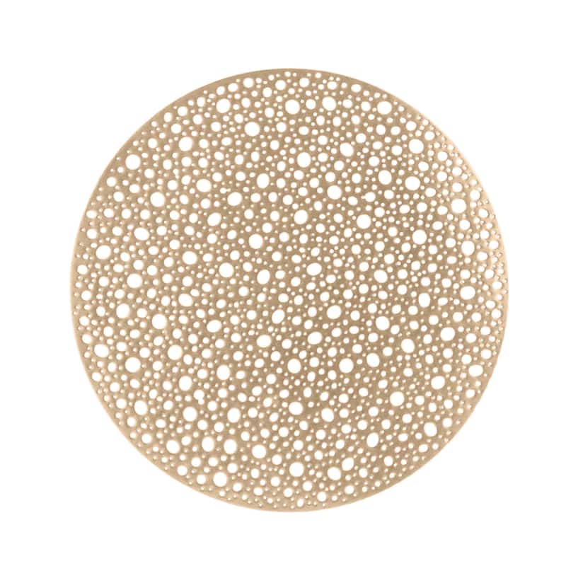 Home Details 4 Pack Round Moon Laser Cut Placemat - Gold - 15" x 15"