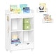 preview thumbnail 2 of 7, RiverRidge Kids Book Nook Cubby Toy and Art Storage Cabinet with Bookshelf, Drawers - White with 2 10" Floating Bookshelves
