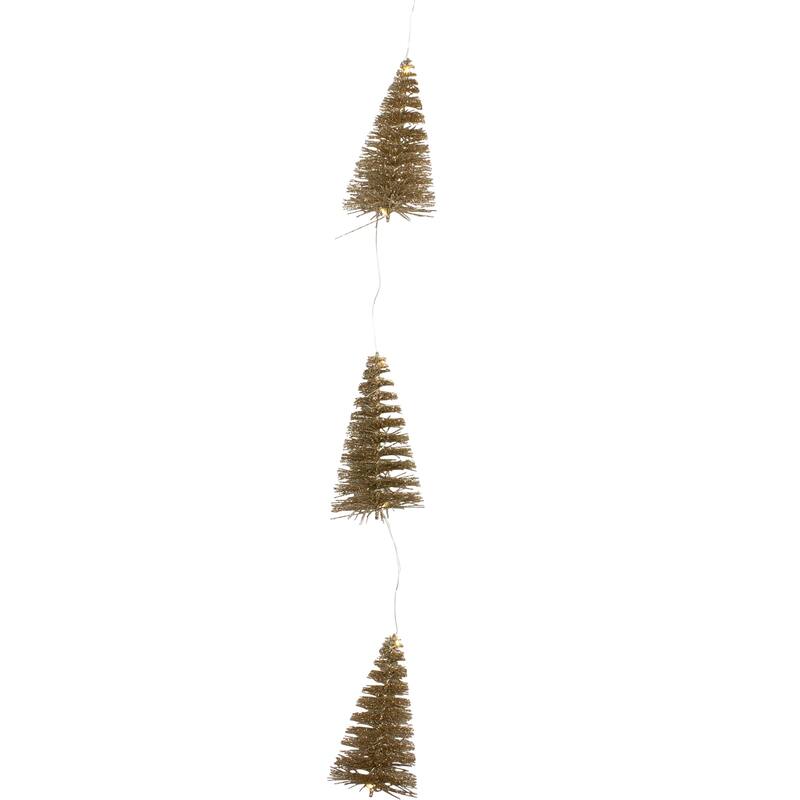 6.75' LED B/O Gold Mini Sisal Tree Christmas Garl - Warm White Lights