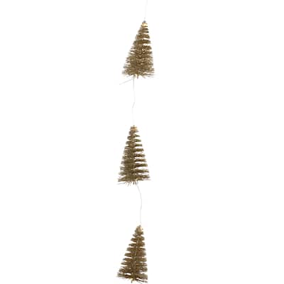 6.75' LED B/O Gold Mini Sisal Tree Christmas Garl - Warm White Lights