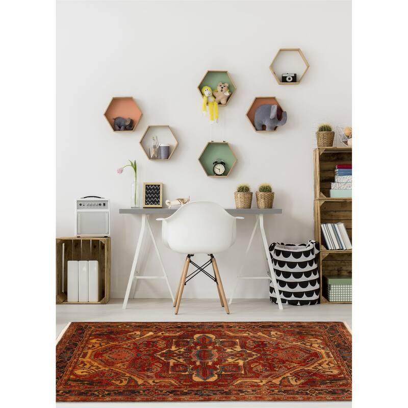 ECARPETGALLERY Hand-knotted Jules Sultane Red Wool Rug - 4'0 x 6'2