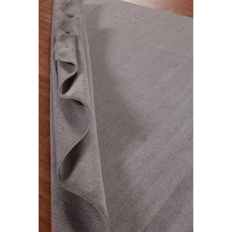Hand Knotted Oriental 100% Wool Carpet Tribal Tribal Greys & Charcoal Gabbeh Area Rug - 10' 1'' X 8' 5''
