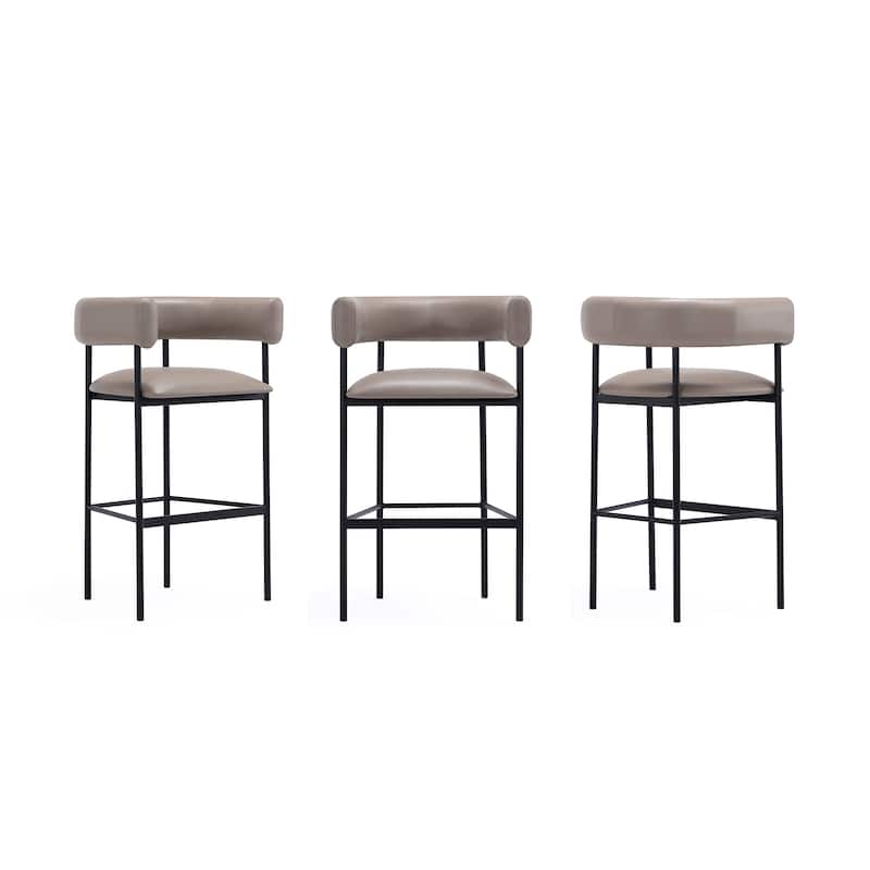 Onda Vegan Leather Metal Upholstered Barstool
