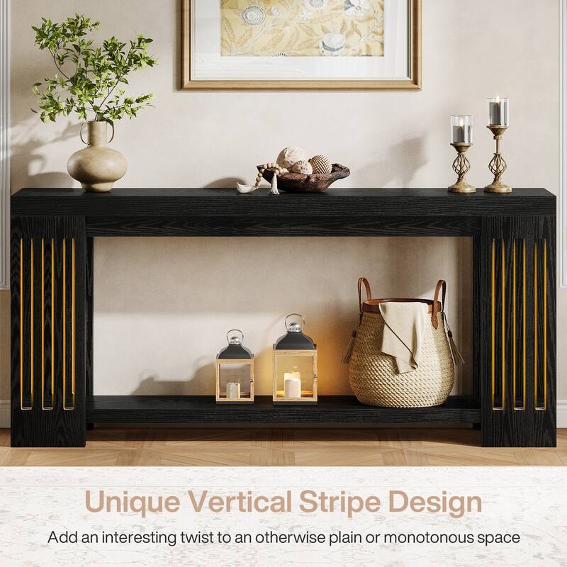 70.9-Inch Console Table, 2-Tier Sofa Table, Long Entryway Table for Living Room, Hallway, Entrance, Foyer