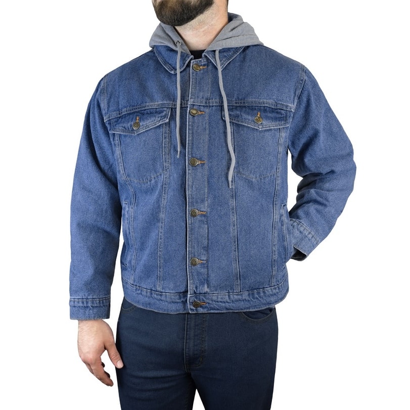 Men's Fleece Lined Hooded Denim Jacket