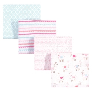 Hudson Baby Infant Girl Cotton Flannel Receiving Blankets, Llama, One Size - Llama - One Size