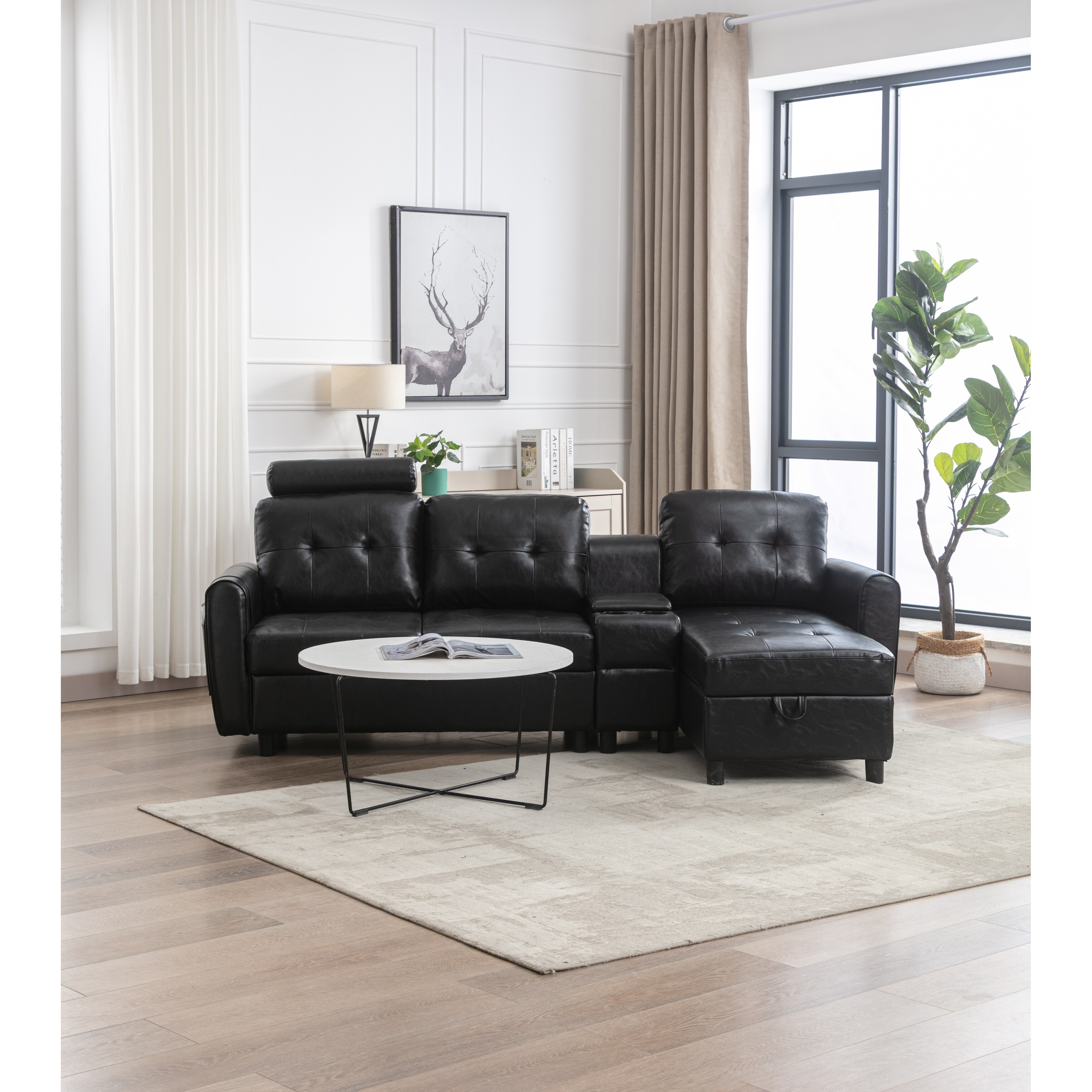 Cozy Sectional Sofa with Detachable Ottoman Bed Bath Beyond