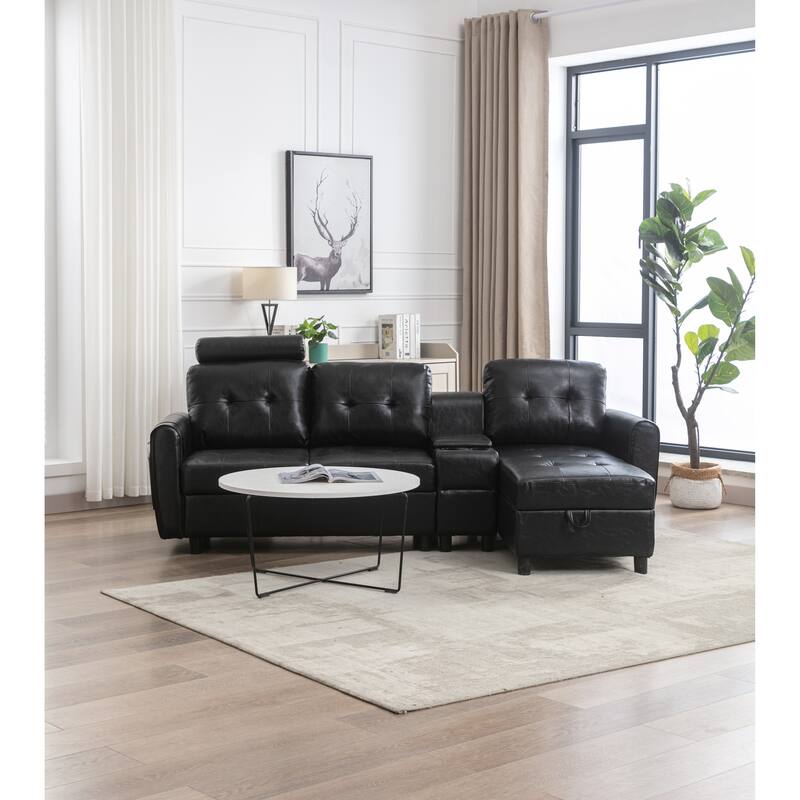 Cozy Sectional Sofa with Detachable Ottoman Bed Bath & Beyond 37704109