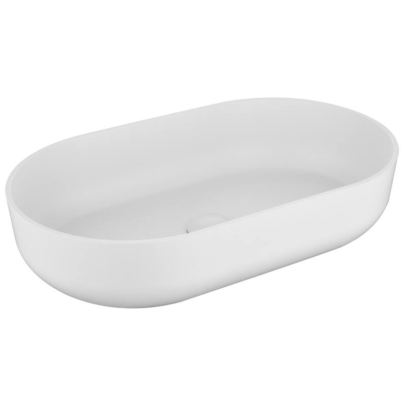 Eco-Friendly 24-Inch Acrylic Rectangular Vessel Sink, Durable and Hygienic, for Modern Bathroom Design - 24in L - White