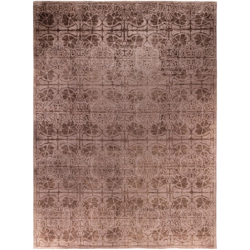 Overdyed One-of-a-Kind Hand-Knotted Area Rug - Brown - 10' 2" x 12' 10"