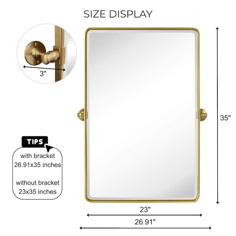 TEHOME Woodvale Rectangle Vertical Metal Wall Mirrors