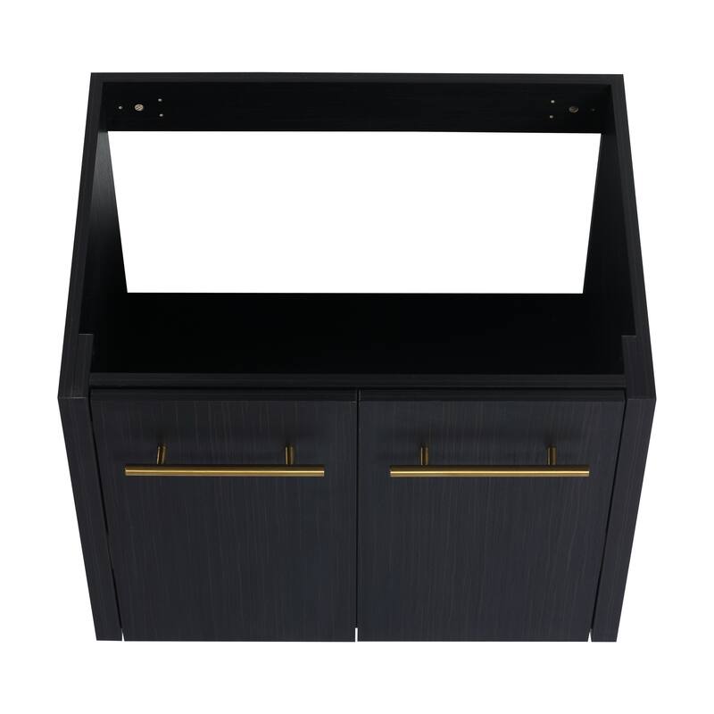 Modern Floating 24-Inch Bathroom Vanity Cabinet, Black Chestnut with Ample Storage, No Top Sink Included
