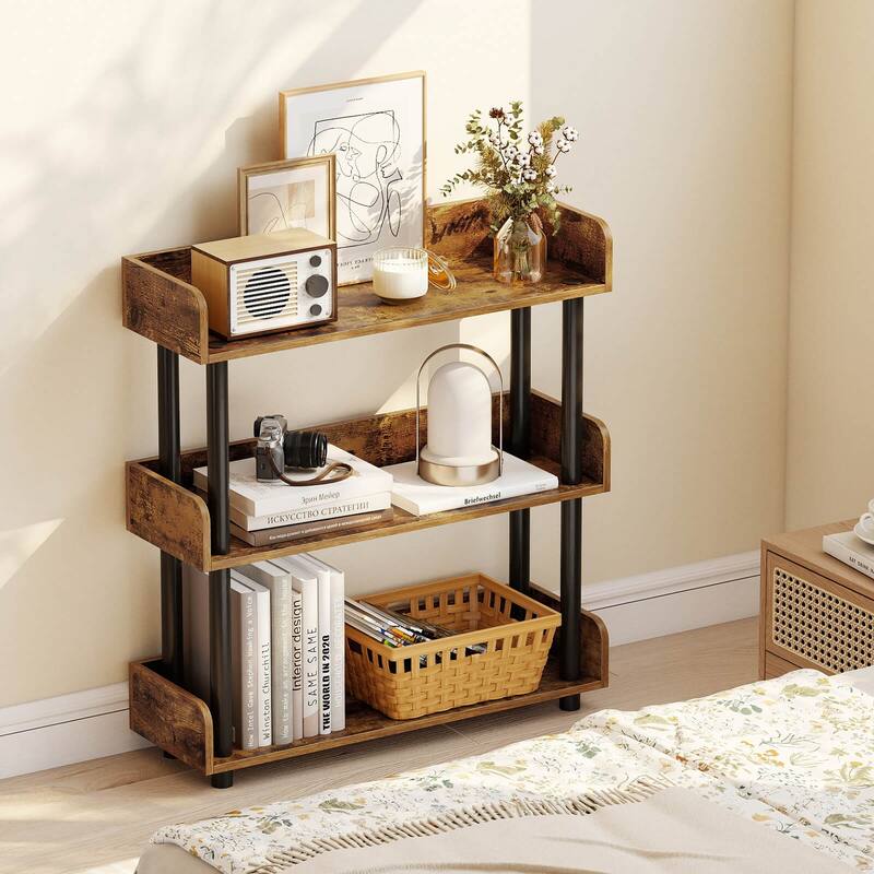 Costway 1/2 PCS 3-Tier Bookshelf with Anti-Tipping Kit, Industrial - See Details