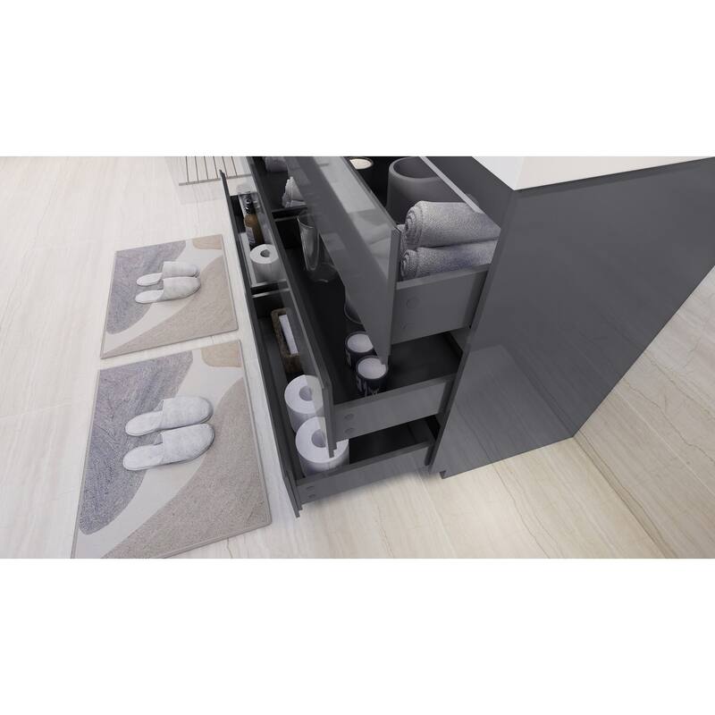 Aron 60'' Freestanding Vanity with Double Reinforced Acrylic Sink