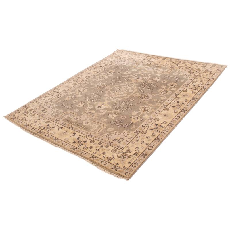 ECARPETGALLERY Hand-knotted Royal Oushak Grey Wool Rug - 8'0 x 10'1
