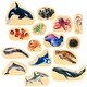 preview thumbnail 1 of 4, TickiT Wooden Sea Life Blocks - Set of 15 - Natural Natural - Kids