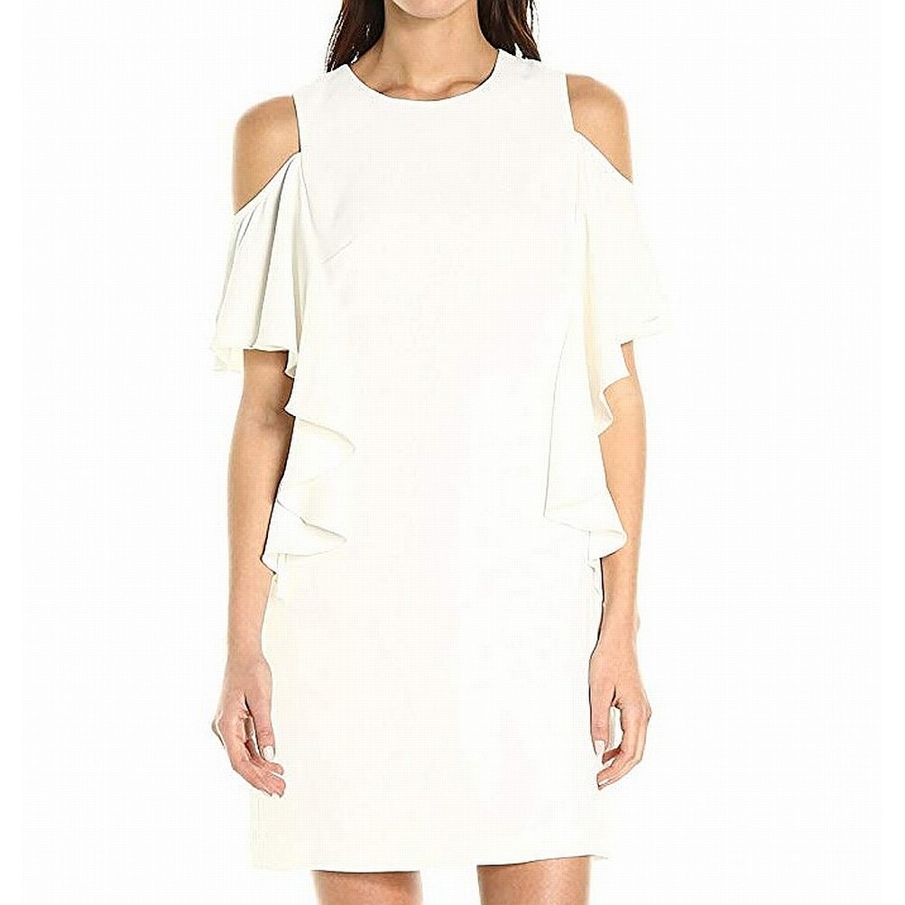 womens white cold shoulder dress