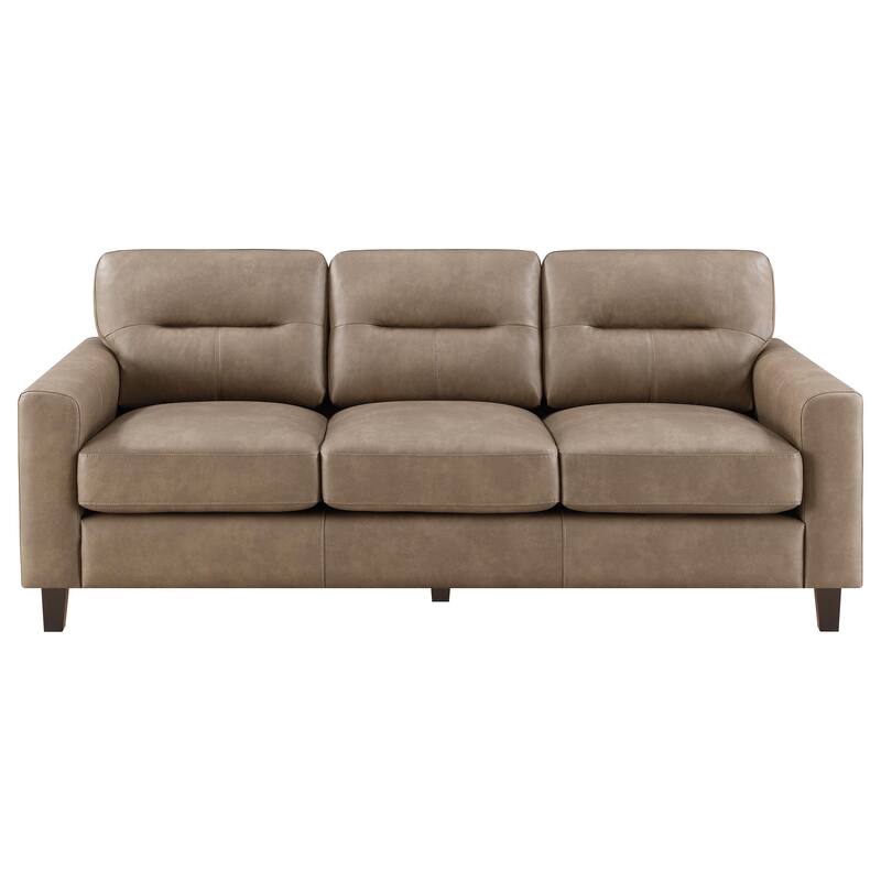 Scotland Faux Leather Upholstered Track Arm Sofa