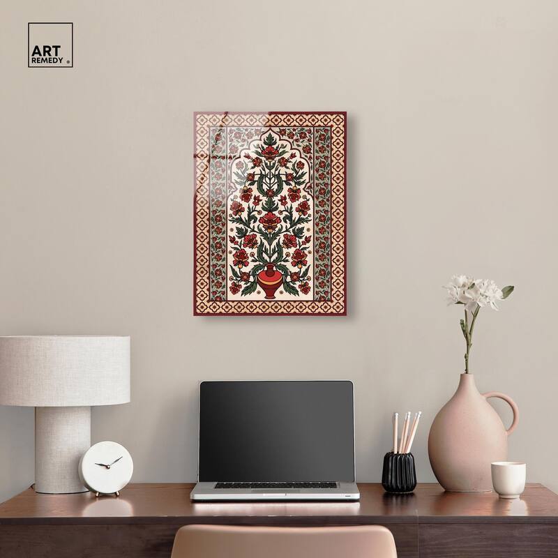 Royal Floral Mat Acrylic by Art Remedy, Ready to Hang