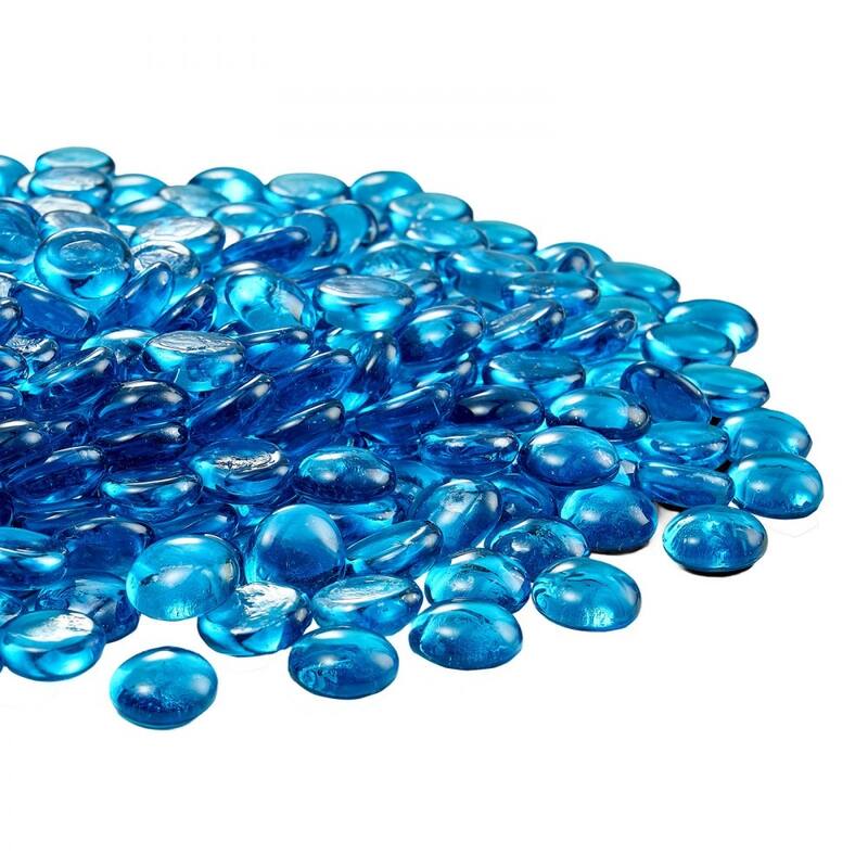Caribbean Blue Fireproof Flat Round Glass Beads 10 lbs Heat Resistant - 3/4 inch