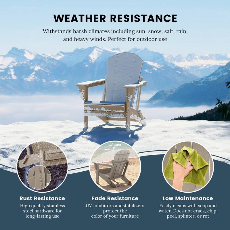 Laguna Hdpe All Weather Outdoor Patio Foldable Adirondack Chairs (Set Of 8)
