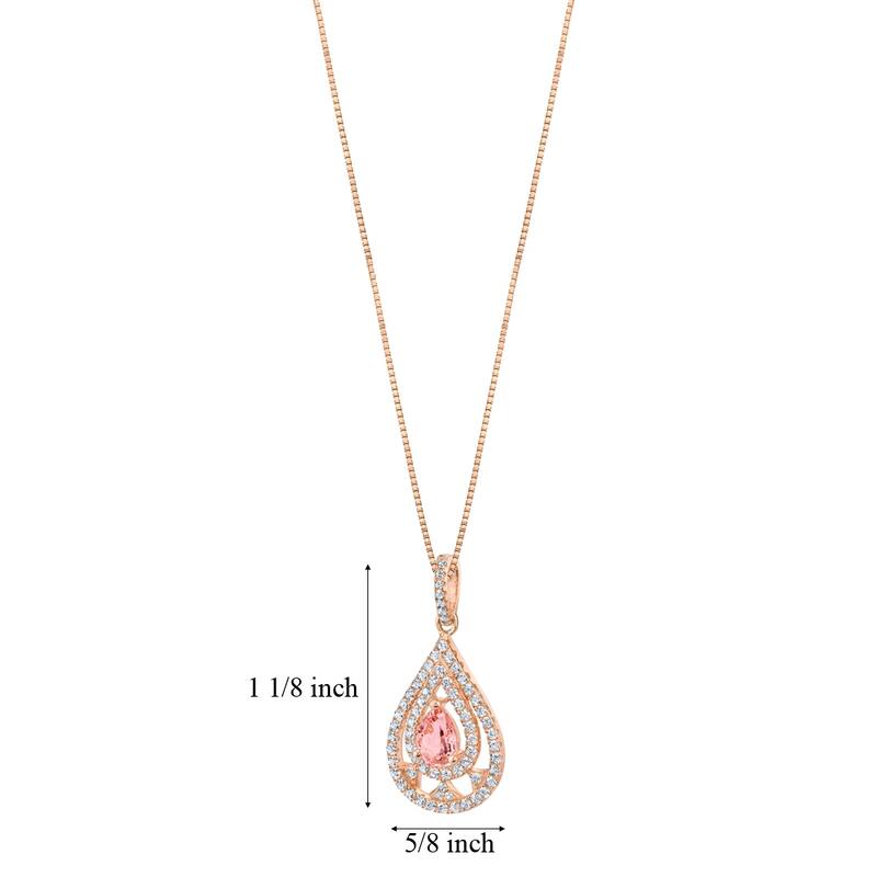 1 ct Morganite Pendant in Rose-tone Sterling Silver