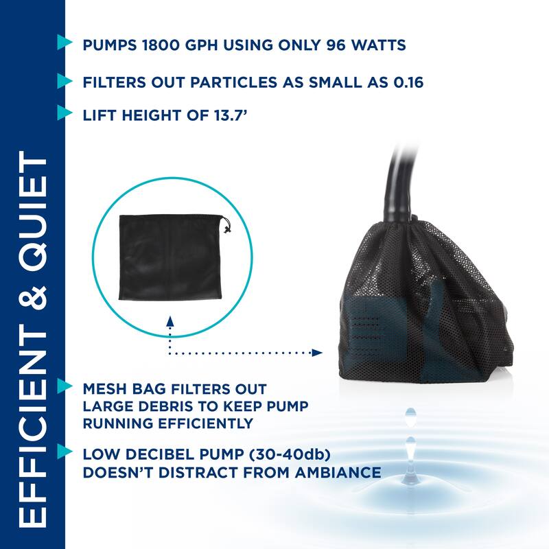 Alpine Corporation Energy-Saving Vortex Pump for Ponds, Fountains, Waterfalls, and Water Circulation