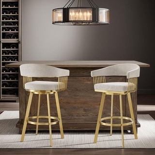 Chelsea Modern Swivel Bar Stool, Upholstered Counter Height Chair with Metal Frame