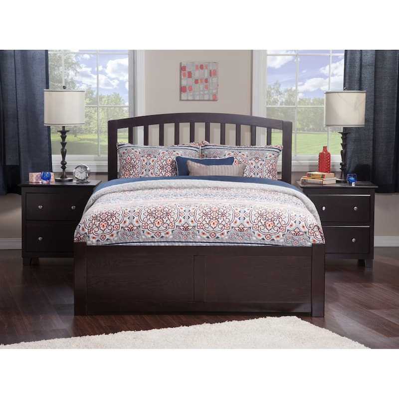 Richmond Full Platform Bed with Footboard and 2 Drawers in Espresso