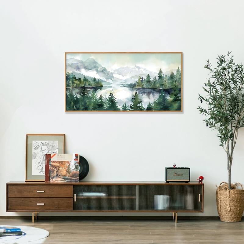 Forest Wall Decor, Nature Green Pines Wall Painting, Forest Wilderness