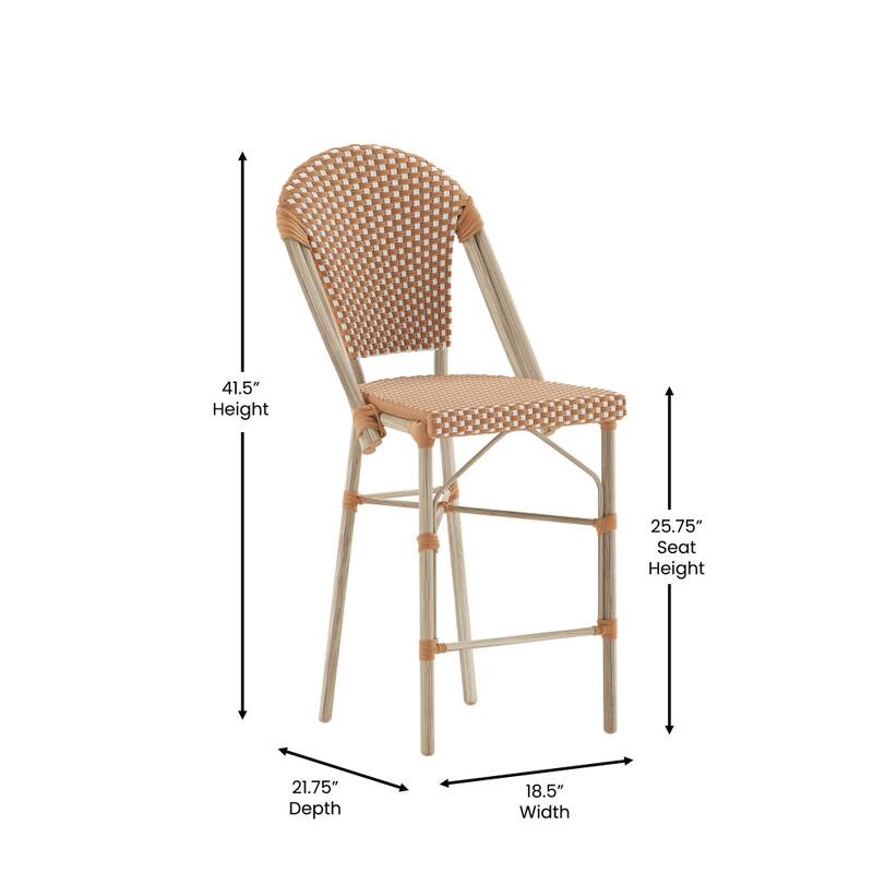 2PK Stacking Bistro Chair with Metal Frame & PE Seat