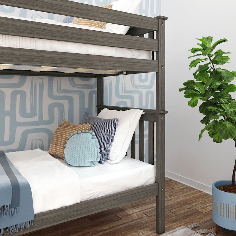 Max and Lily Twin over Twin Bunk Bed with Ladder on End