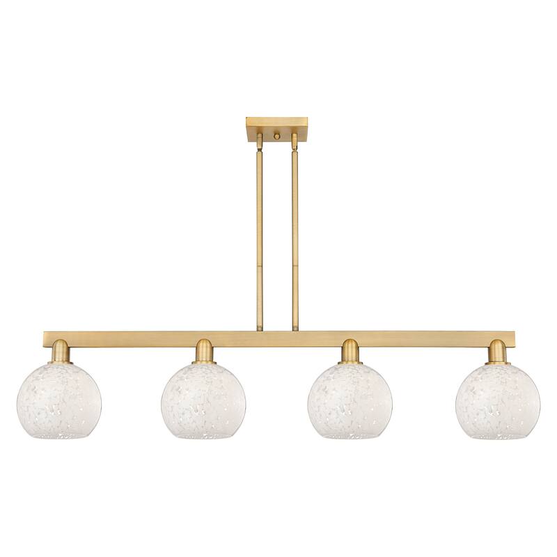 Innovations Lighting Endless Possibilities Arcadia - White Mouchette - 4 Light 51" Stem Hung Island Light - Brushed Brass