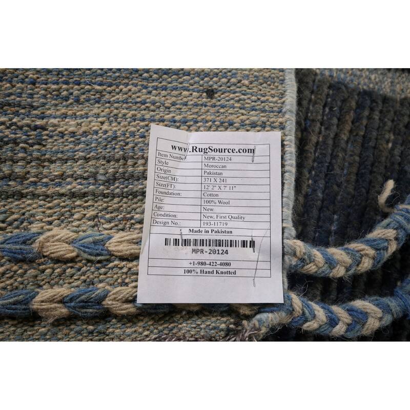 Earth Tone Moroccan Area Rug Handmade Wool Carpet - 7'11"x 12'2"