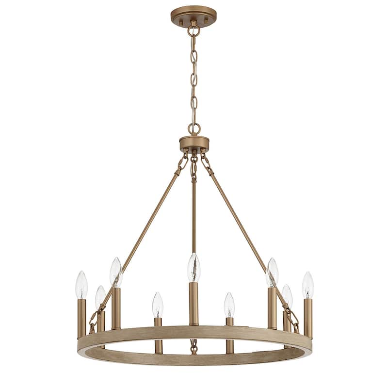 Acroma 9-light Modern Farmhouse Wagon Wheel Chandelier for Dining room - 24 inches