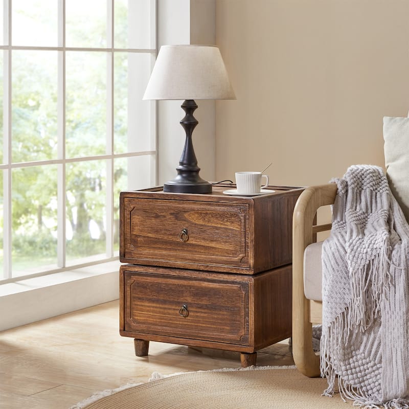Greg Transitional Modular End Table with Multiple Configurations by HULALA HOME - Walnut
