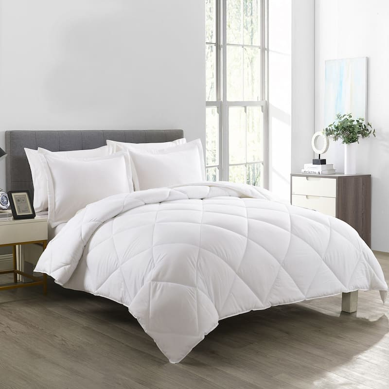 Stayclean Bacteria Inhibiting Diamond Stitch Comforter Set - White - King