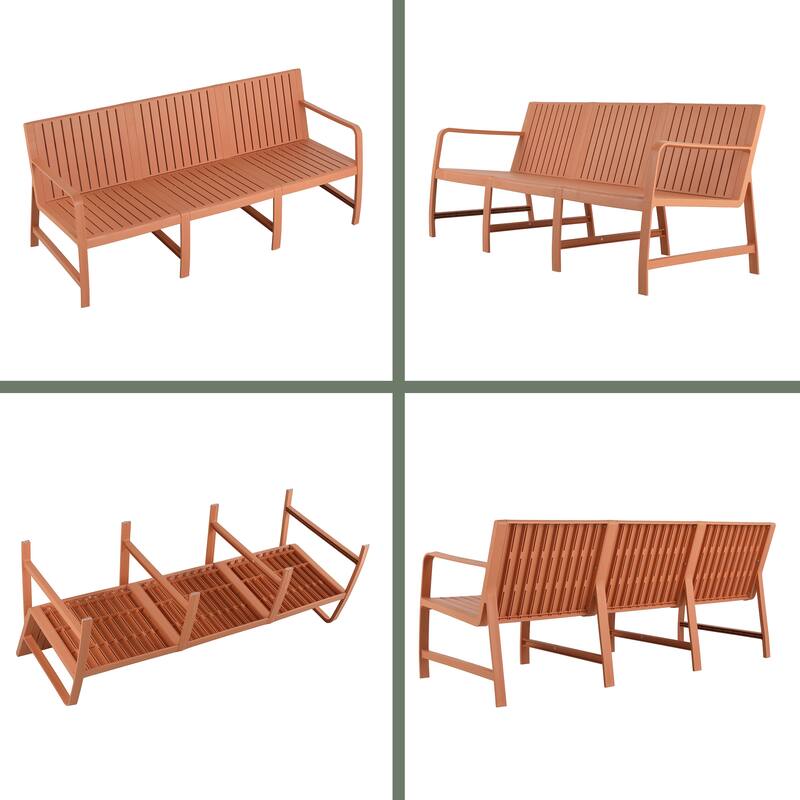 BNK 72 Inch Three-Seater Waterproof Polypropylene Chair, Indoor/Outdoor Use