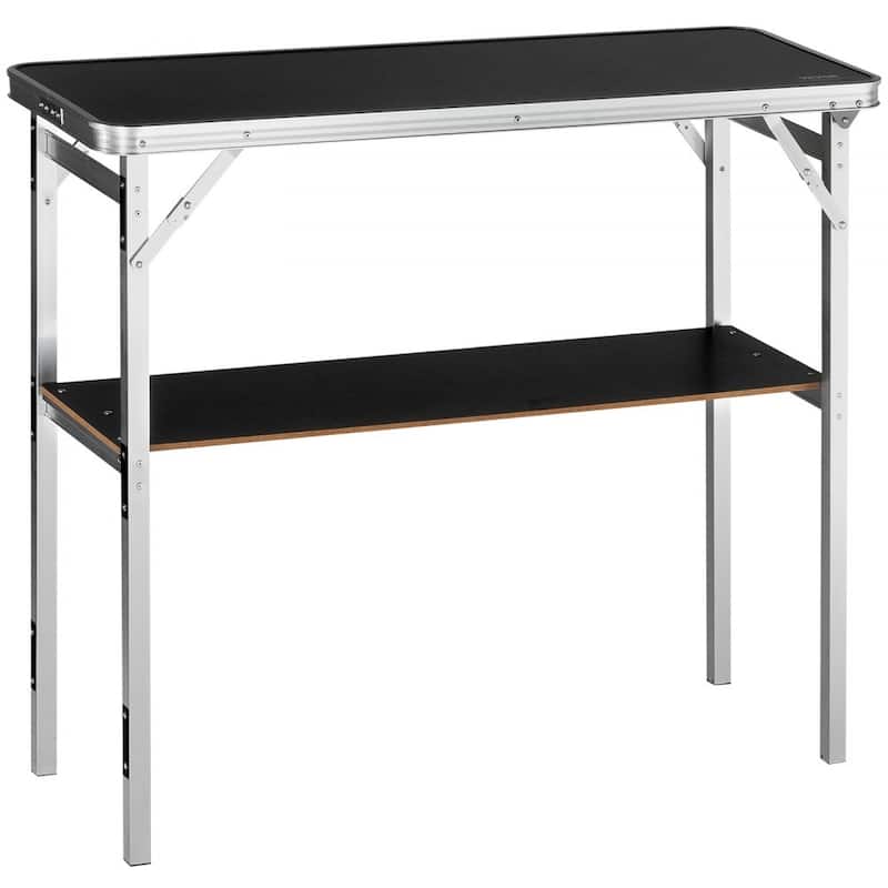 Folding Portable Bar Table - 38.39"x15.16"x34.25", Tradeshow Podium with Carrying Case