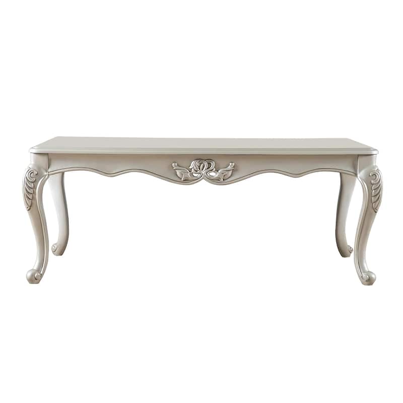 Wooden Coffee Table with Cabriole Legs in Champagne - Champagne - Wood