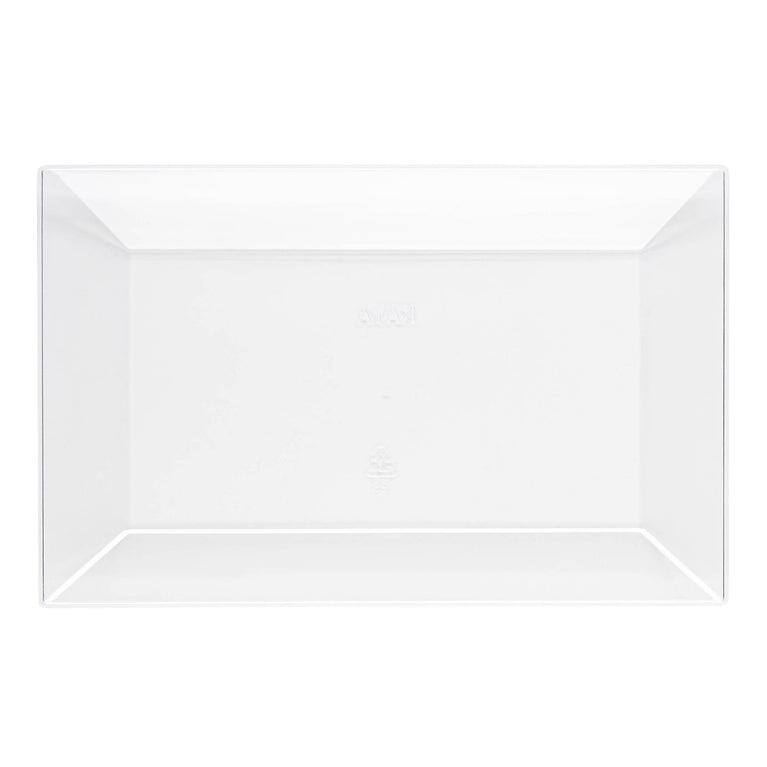 Solid Rectangular Disposable Plastic Plate Packs - Party Supplies - 120pcs - Dessert Plates - Clear