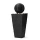 preview thumbnail 34 of 39, Glitzhome 31.75"H Polyresin Sphere Pedestal Outdoor Fountain With Pebbles Pump LED Light