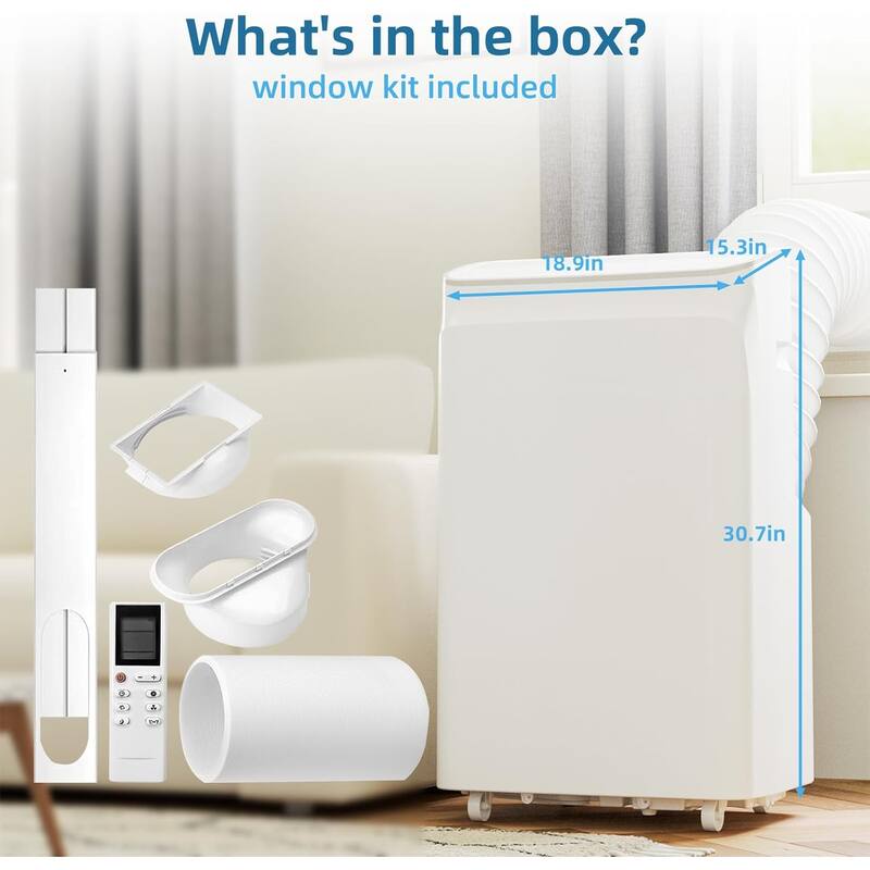 12000 BTU Portable Air Conditioners Cools Up to 550 Sq.Ft, 3-In-1 Portable AC Unit