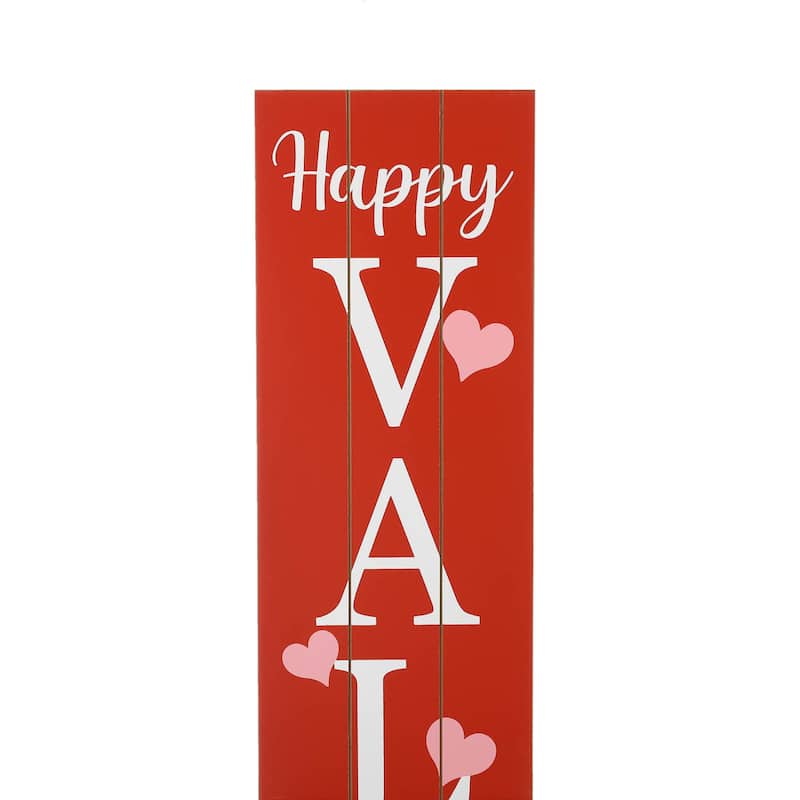 Glitzhome Wooden Happy Valentine's Day Porch Sign Decor